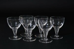 サンルイ ショートステム ワイングラス 6客 ねじれステム 約10cm / Saint Louis クリスタルガラス 硝子美術 ショートグラス