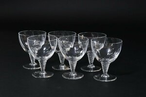 サンルイ ショートステム ワイングラス 6客 ねじれステム 約11cm / Saint Louis クリスタルガラス 硝子美術 ショートグラス