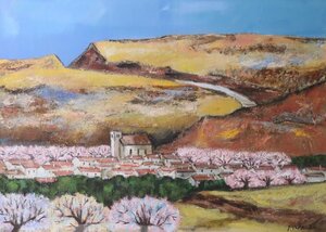 Art hand Auction Toshimasa Sakurai When the flowers bloom (Spain) Oil painting on campus Large framed item / Landscape painting Overseas landscape Large frame, painting, oil painting, Nature, Landscape painting