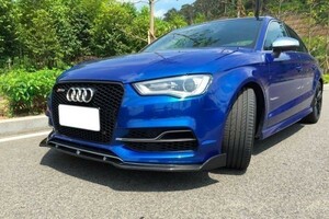 ●アウディ8V A3/S3用カーボンフロントスポイラー/Sライン対応/AUDI/バンパーリップ/カーボンリップ/アンダーリップ/クロスカーボン