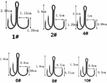 トリプルフックソルト対応トレブルフック 30本セット ブラック #10_画像4