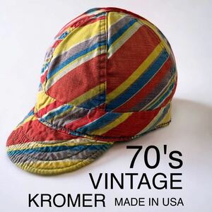 70's VINTAGE KROMER USA製 ビンテージ キャップ CAP 帽子 クローマー アメリカ購入 輸入 古着 70年代 70s ヒッピー 小物 cap ヴィンテージ