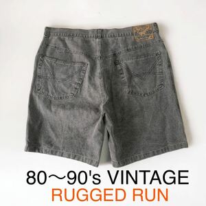 80〜90's VINTAGE RUGGED RUN コットン&ヘンプ ハーフパンツ 短パン ショートパンツ ショーツ アウトドア キャンプ アメリカ購入 輸入 古着