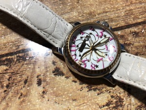 本体良品 レア RITMO LATINO リトモラティーノ MADE ITALY デイト 白文字盤 ドームガラス 純正革ベルト クオーツ 腕時計