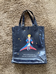 （Used）星の王子さま　ビニール トートバッグ 紺　ネイビー 手さげ エコバッグ bag 鞄