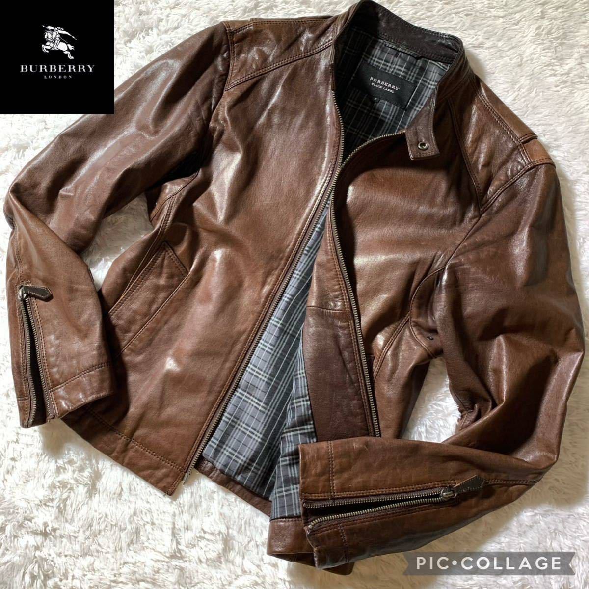 ヤフオク! -「burberry black label レザーライダース」の落札相場