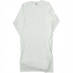 Graphpaper グラフペーパー 日本製 L/S CREW NECK DRESS ロングスリーブTシャツワンピース 00 ホワイト 長袖 ロング トップス g10091