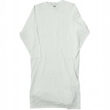 Graphpaper グラフペーパー 日本製 L/S CREW NECK DRESS ロングスリーブTシャツワンピース 00 ホワイト 長袖 ロング トップス g10091_画像1