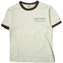 RUSSELL ATHLETIC x B:MING by BEAMS ラッセルアスレチック ビーミング バイ ビームス 23SS 別注 ロゴリンガーTシャツ M BONE g12137_画像1