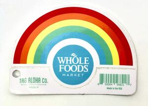 ホールフーズ×タグアロハ ハワイ カイルア ステッカーシール レインボー 新品 現品限り Whole Foods x Tag Aloha Hawaii Kailua，彩虹色