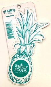 ホールフーズ×タグアロハ ハワイ カイルア ステッカーシール パイナップル 新品 Whole Foods x Tag Aloha Hawaii Kailua 菠