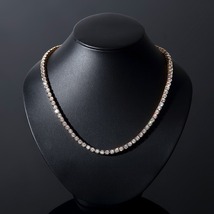 幅４mmx５０cm テニスネックレス テニスチェーン ゴールド TENNIS NECKLACE１５ct CZダイヤ（キュービック・ジルコニア）チェーン 14K GOLD_画像8