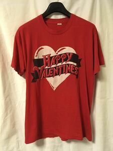 90s HAPPY VALENTINES ビンテージ tシャツ バレンタイン screen stars XL 綿ポリ オリジナル レア