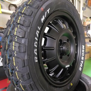 新発売 Noel アゲ系 カスタム 軽トラ 軽バン 要リフトアップ MUDSTAR Radial MT 165/60R15 165/65R15 15インチ タイヤホイールセット