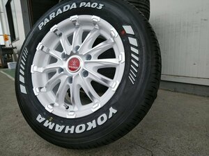 サマータイヤ ヨコハマタイヤ パラダ 215/65R16 ホワイトレター 車検対応品 ハイエース 200系 タイヤホイールセット 16インチ BD12