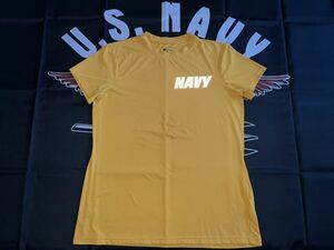  used beautiful goods MADE IN USA US NAVY PT SHIRTS made by New Balance T-shirt America navy fijikaru training MEDIUM