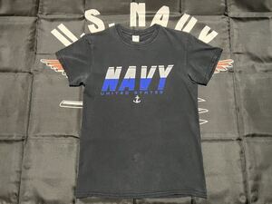 中古美品　MADE IN USA US NAVY I HAVE NOT YET BEGUN TO FIGHT コットンTシャツ　GILDAN製　BLACK SMALL