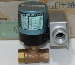 6長期保管品 KITZ KELMO キッツ 青銅製 10K 小型電動式アクチェータ付 端子箱付 ボールバルブ EAB200-TE-1/2 1/2インチ（15A）出80