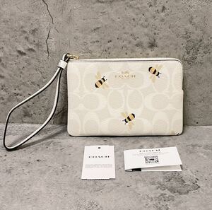 新品 COACH コーチ ポーチ マルチケース ハニービー 蜂 ハチ はち 小銭入れ コインケース