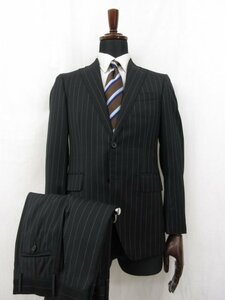 HH 美品 【スーツカンパニー THE SUIT COMPANY】 シングル2ボタン スーツ(メンズ) 165cm-8Drop ブラック ストライプ TS72103◎28RMS5427