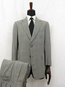 HH【ポールスチュアート Paul Stuart】 ウール シングル2ボタン スーツ (メンズ) size48相当 グレー系 グレンチェック柄 ●28RMS5621●