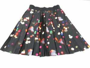  super-beauty goods [mi Lee MILLY] 13AW-378 wonderful dot pattern pleated skirt ( lady's ) size0 black group USA made *29LF3341*