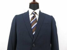 HH美品 【スーツカンパニー THE SUIT COMPANY】 シングル2ボタン 濃紺 スーツ (メンズ) size160cm-6Drop ネイビー ストライプ柄●27RMS5896_画像2