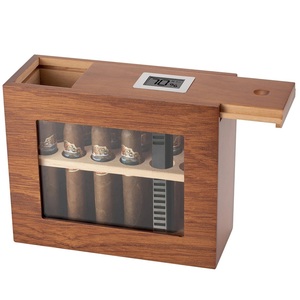  leaf volume case ^ high class hygrometer attaching leaf volume cigar for wooden humidifier box ^ portable glass window Japanese cedar. tree case 12~25 piece storage G905