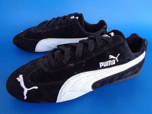 12739■美品 PUMA SPEED CAT SD プーマ スピード キャット ドライビングシューズ スエード黒 白 26.5 301953-05 ドリフト