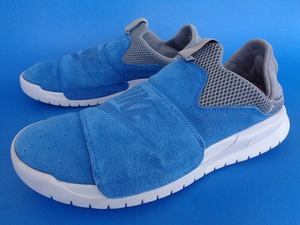 12754■美品 希少 カラー 17年製 NIKE BENASSI SLIP ON ナイキ ベナッシ スリッポン 青 グレー 27.5 cm 882410-400