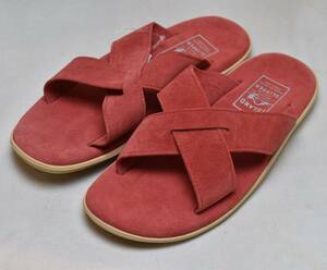 Island Slipper アイランドスリッパ　クロスストラップサンダル　レッドスエードレザー　US10　28cm相当　Made in Hawaii 未使用品