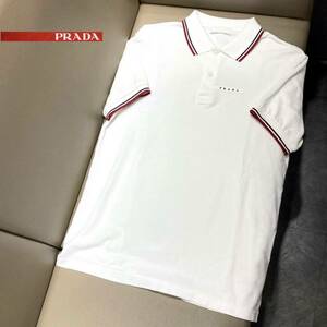 13 ten thousand # unused class! most recent model * including carriage [PRADA Logo ] polo-shirt [ Prada ] top class [ white color ] leather T-shirt jeans jacket men's 