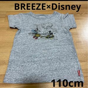 BREEZE Disney ミキミニ　コラボTシャツ　110 グレー　綿