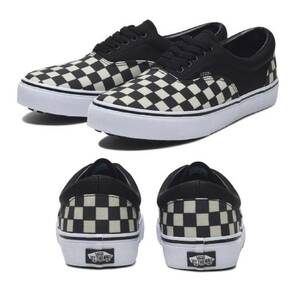 バンズ 25.5cm エラ V95CF H/SHIELD ブラック ホワイト チェック VANS ERA SHOKUNIN メンズ スニーカー ヴァンズ 黒 白