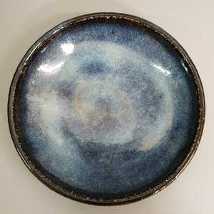 .69) Hagi . mountain root Kiyoshi . blue Hagi circle plate Φ approximately 13.5cm unused new goods including in a package welcome 
