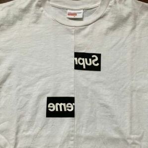 Supreme Comme des Garcons SHIRT Split Box Logo Tee 白 シュプリーム コムデギャルソン tシャツ スプリット ボックスロゴ M 18AWの画像3