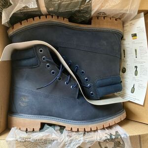 Timberland 新品 25.5センチ ネイビー ガムソール ブーツ 防水 ティンバーランド 日本正規店にて購入 靴 6 in waterproof boot