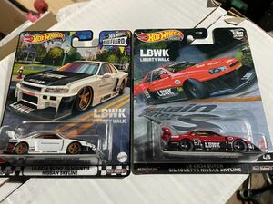 2台 ホットウィール ブールバード LB-ER34 スカイライン スーパーシルエット LBWK リバティーウォーク hotwheels boulevard SKYLINE