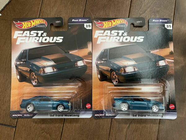 送料込2台セット 2021 ワイスピ ホットウィール '92 Ford Mustang フォード マスタング Hot Wheels Fast & Furious ワイルドスピード