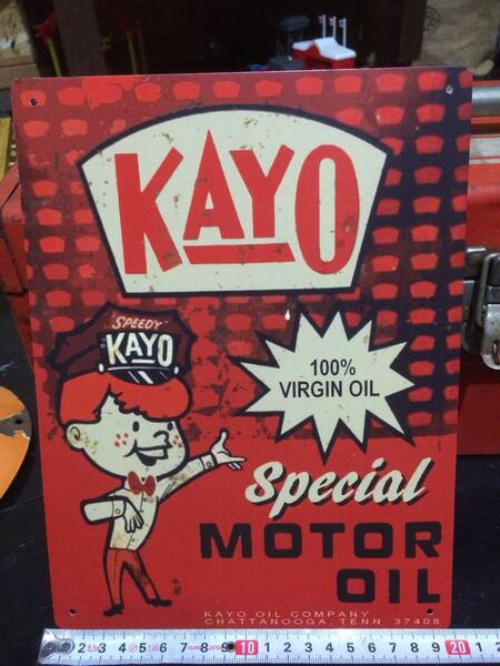 kayo motor oil 看板 サイン vintage タイプ サビ加工 ビンテージ 風 リプロダクト フレディーファスト freddy fast