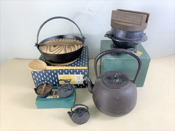 ◇EL72 南部鉄器などまとめ鉄瓶、一人釜、鉄鍋、ミニ鉄瓶、他◇N