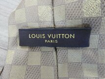 【送料無料】　ルイ ヴィトン LOUIS VUITTON ネクタイ ダミエ クラヴァット チェック柄 茶 ブラウン brown 金 ゴールド gold シルク 　箱付_画像6