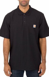 Carhartt (カーハート) US ポロシャツ 半袖 (K570) Contractor's Work Pocket Polo Black ブラック (S)