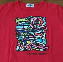 山本寛斎 半袖Tシャツ Tシャツ KANSAI IMPACT カンサイインパクト 古着 丸首 赤 Ｌ_画像1