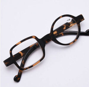 +3.5 farsighted glasses stylish retro round square type non against . man and woman use leopard print sini Agras leading glass light weight round type 