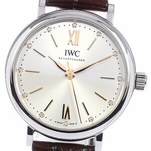 IWC SCHAFFHAUSEN IW357403 ポートフィノ 12Pダイヤ 自動巻き レディース 良品 _758236【ev15】