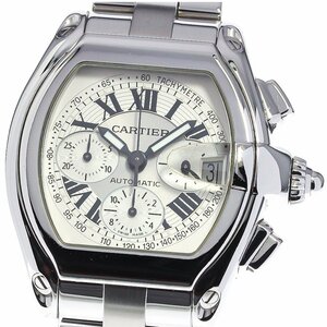 カルティエ CARTIER W62006X6 ロードスターLM クロノグラフ デイト 自動巻き メンズ 良品 _759754