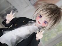 【ぐるぐる】DDH-10 SW肌 ドルフィードリーム MDD Dollfie Dream カスタムヘッド + 碁石アイ2種 + 舌パーツ パテ盛り ※難あり_画像6