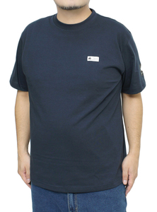 【新品】 2L ネイビー LOGOS PARK(ロゴス パーク) 半袖 Tシャツ メンズ 大きいサイズ ボックス ロゴ プリント クルーネック カットソー