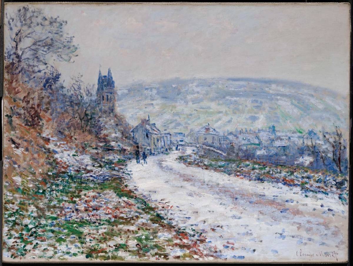 Claude Monet Entrée du village de Vetailles en hiver 1879 Reproduction ◆ Monet Millet Peinture Art Impressionnisme Renoir Degas Peinture à l'huile, peinture, peinture à l'huile, Nature, Peinture de paysage